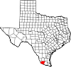 State map highlighting Starr County