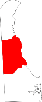 Map of Delaware highlighting Kent County