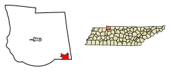 Location of Cumberland City in Stewart County, Tennessee.