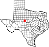 State map highlighting Runnels County