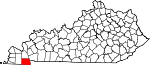 State map highlighting Calloway County