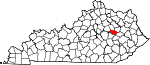 State map highlighting Powell County
