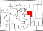State map highlighting Elbert County