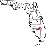 A state map highlighting Glades County in the southern part of the state. It is medium in size.