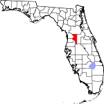 A state map highlighting Sumter County in the middle part of the state. It is medium in size and narrow in shape.