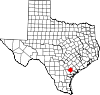 State map highlighting Goliad County
