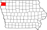 State map highlighting Sioux County