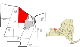 Location in Monroe County and the state of New York.