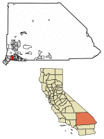 Location of Fontana in San Bernardino County, California