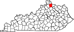 State map highlighting Pendleton County