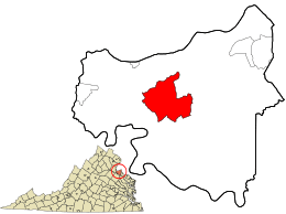 Location in King George County and the state of Virginia