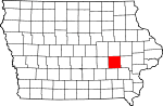 State map highlighting Iowa County