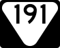 State Route 191 marker