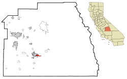 Location in Tulare County and the state of California