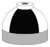 Illustration of cylinder shoulder painted in black and white quarters for a mixture of oxygen and nitrogen.