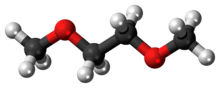 Ball-and-stick model of the dimethoxyethane molecule