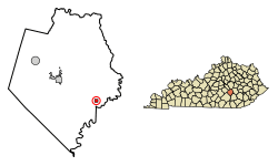 Location of Livingston in Rockcastle County, Kentucky.