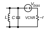 Negative resistance oscillator circuit VCNR.svg