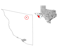 Location of Marfa in Presidio County