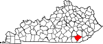 State map highlighting Knox County