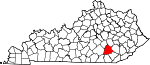 State map highlighting Laurel County