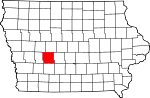 State map highlighting Guthrie County