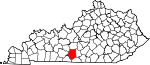 State map highlighting Barren County