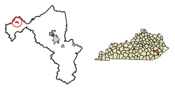 Location of Buckhorn in Perry County, Kentucky.