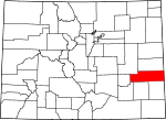 State map highlighting Kiowa County
