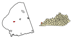 Location of Barlow in Ballard County, Kentucky.