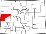 State map highlighting Mesa County