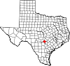 State map highlighting Comal County