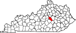 State map highlighting Garrard County