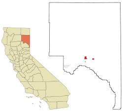 Location in Lassen County and the state of California