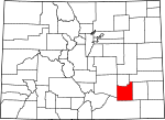 State map highlighting Otero County