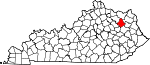 State map highlighting Rowan County