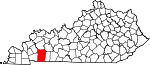 State map highlighting Christian County
