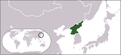 Location of Democratic People's Republic of Korea