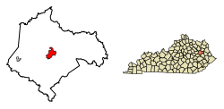 Location of West Liberty in Morgan County, Kentucky.