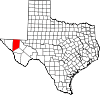 State map highlighting Culberson County