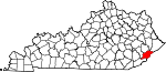 State map highlighting Letcher County