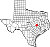 State map highlighting Milam County