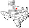 State map highlighting Throckmorton County