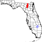 A state map highlighting Columbia County in the corner part of the state. It is medium in size and narrow in shape.