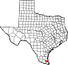 State map highlighting Willacy County