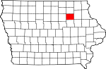 State map highlighting Bremer County