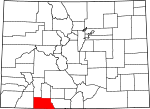 State map highlighting Archuleta County