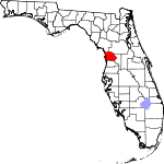 A state map highlighting Citrus County in the middle part of the state. It is medium in size.