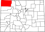 State map highlighting Moffat County