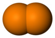 Spacefill model of diphosphorus
